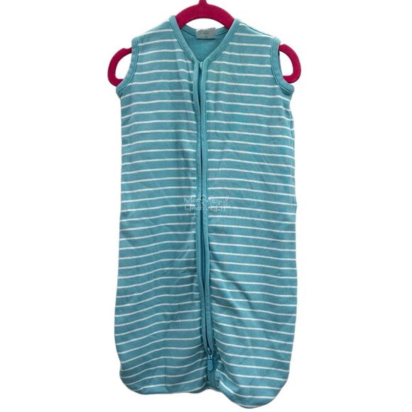 Hanna Andersson Turquoise Striped Organic Cotton Sleep Sack 0-3 Months - Picture 1 of 4